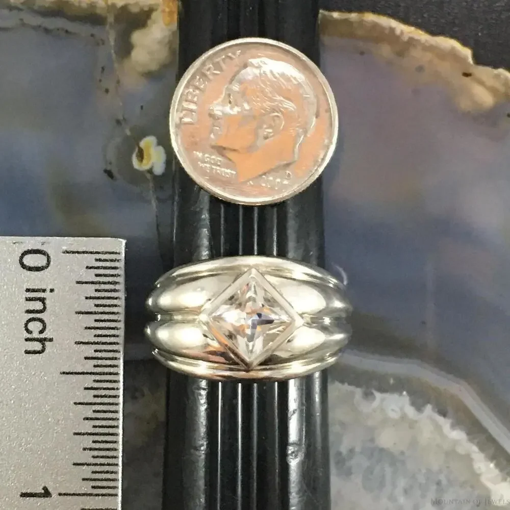 Carolyn Pollack Southwestern Style Sterling White Topaz Ring For Women Size 7.25